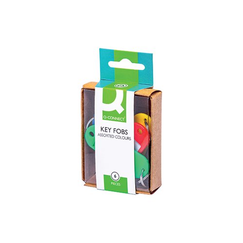 Q-CONNECT KEY FOBS 6 ASSORTED (10 PACK) KF02036Q