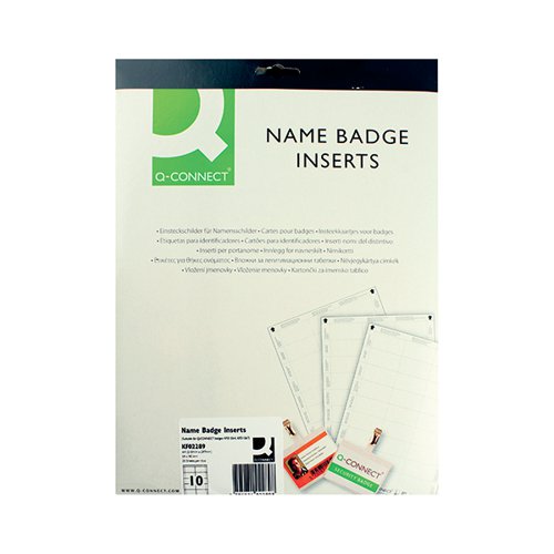 Q-CONNECT NAME BADGE INSERTS 54X90MM 10 PER SHEET (PACK OF 25) KF02289