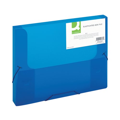 Q-CONNECT ELASTICATED FOLDER 25MM A4 BLUE KF02307