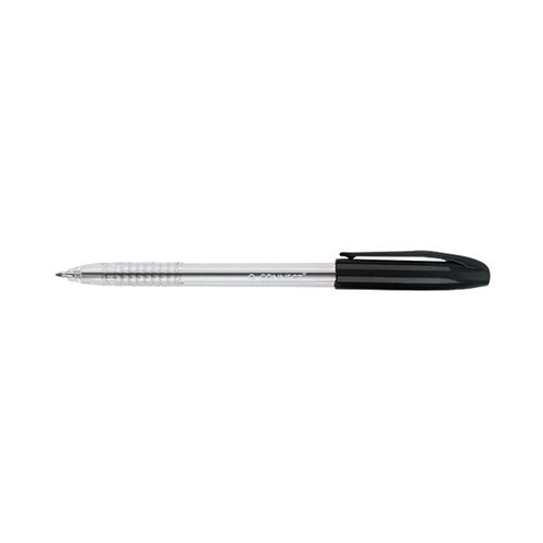 Q-CONNECT STICK GRIP BALLPOINT PEN MEDIUM BLACK (PACK OF 20) KF02457
