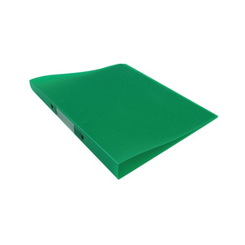 Q-CONNECT 2 RING BINDER FROSTED A4 GREEN (25MM CAPACITY AND HAS A SPINE LABEL) KF02484