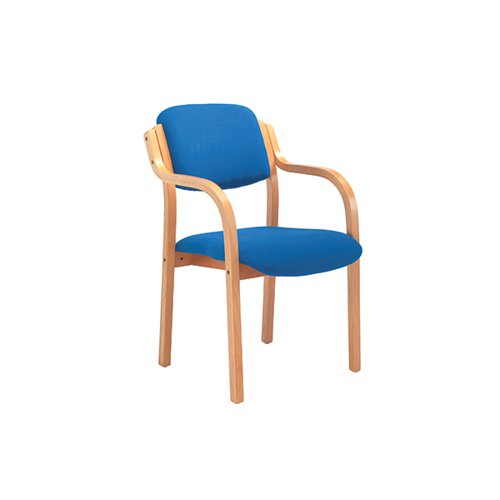 JEMINI WOOD FRAME CHAIR WITH ARMS 700X700X850MM BLUE KF03514