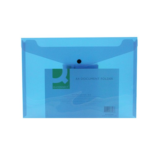 Q-CONNECT POLYPROPYLENE DOCUMENT FOLDER A4 BLUE (PACK OF 12) KF03596