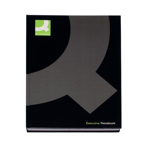 Q-CONNECT HARDBACK CASEBOUND NOTEBOOK A4 BLACK (PACK OF 3) K