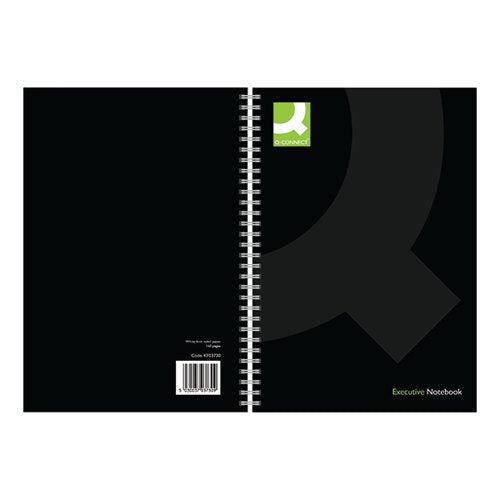 Q-CONNECT POLYPROPYLENE WIREBOUND BOOK A5 BLACK (PACK OF 3)