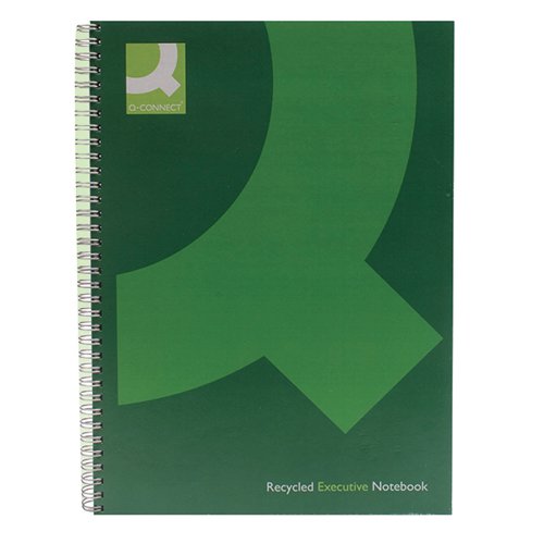 Q-CONNECT RECYCLED WIREBOUND NOTEBOOK A4 GREEN (PACK OF 3) K