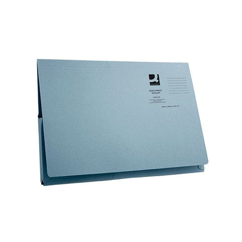 Q-CONNECT LONG FLAP DOCUMENT WALLET FOOLSCAP BLUE (PACK OF 50) KF03929