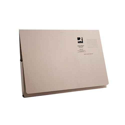 Q-CONNECT LONG FLAP DOCUMENT WALLET FOOLSCAP BUFF (PACK OF 50) KF03930
