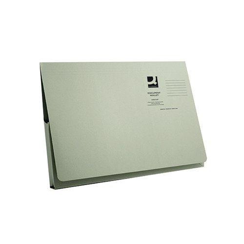 Q-CONNECT LONG FLAP DOCUMENT WALLET FOOLSCAP GREEN (PACK OF 50) KF03931