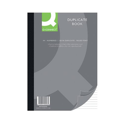 Q-CONNECT FEINT RULED DUPLICATE BOOK A4 KF04096