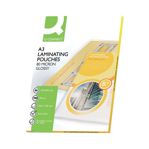 Q-CONNECT A3 LAMINATING POUCH 160 MICRON (PACK OF 100) KF04122