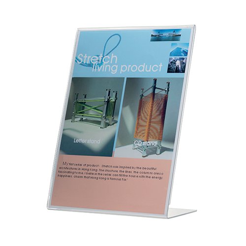 Q-CONNECT SLANTED SIGN HOLDER L-SHAPE A5 (SIDE LOADING MADE FROM STURDY PLASTIC) KF04178