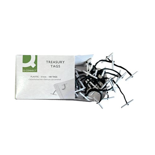 Q-CONNECT PLASTIC TREASURY TAG 51MM (PACK OF 100) KF04571