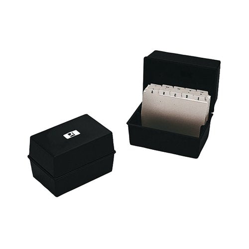 Q-CONNECT CARD INDEX BOX 203 X 127MM BLACK KF10020