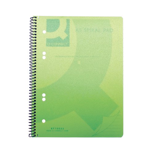 Q-CONNECT SPIRAL BOUND POLYPROPYLENE NOTEBOOK 160 PAGES A5 G