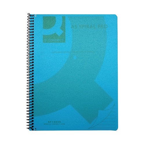 Q-CONNECT SPIRAL BOUND POLYPROPYLENE NOTEBOOK 160 PAGES A5 B