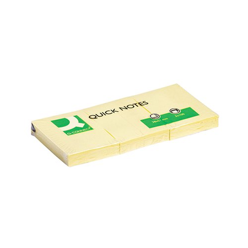 Q-CONNECT QUICK NOTES 38 X 51MM YELLOW (12 PACK) KF10500
