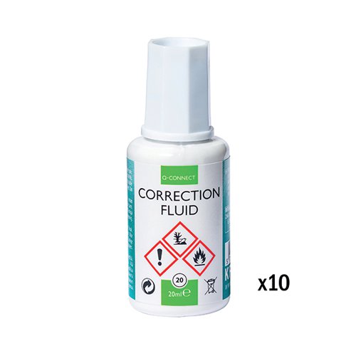 Q-CONNECT CORRECTION FLUID 20ML (10 PACK) KF10507Q