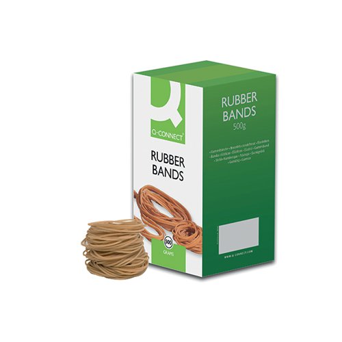 Q-CONNECT RUBBER BANDS NO.18 76.2 X 1.6MM 500G KF10526