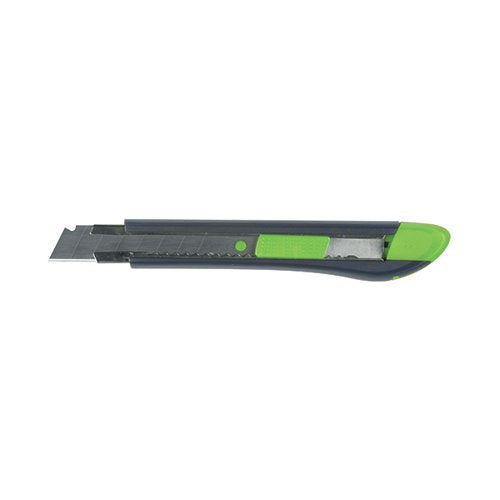 Q-CONNECT HEAVY DUTY 18MM CUTTING KNIFE BLACK/GREEN 68BC