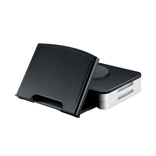 Q-CONNECT MONITOR STAND WITH BUILT IN ANGLED COPYHOLDER BLACK KF10700
