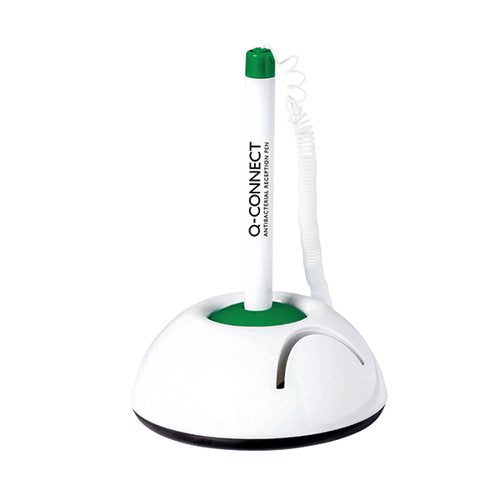 Q-CONNECT ANTIBACTERIAL RECEPTION PEN W/PAPER HOLDER PLUS X3 INK BLUE