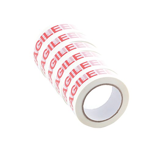Q-CONNECT PRINTED FRAGILE TAPE SELF ADHESIVE BOPP 48MMX66M (