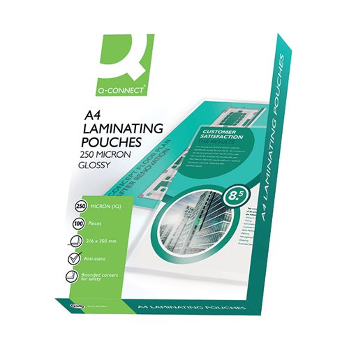 Q-CONNECT 2X250 MICRON HEAVY DUTY LAMINATING POUCHES (PACK OF 100) KF11341