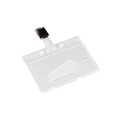 Q-CONNECT RIGID CREDIT CARD SIZED NAME BADGE HOLDER AND CLIP (PACK OF 10) KF14148