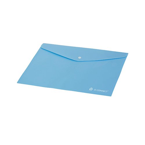 Q-CONNECT RECYCLED POLYPROPYLENE FOLDER TRANSPARENT A4 BLUE (PACK OF 12) KF14418