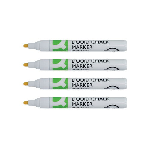 Q-CONNECT CHALK MARKERS MEDIUM TIP WHITE (PACK OF 4) KF16282