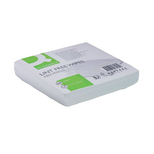 Q-CONNECT LINT FREE WIPES 200X200MM (PACK OF 100) ALFW100QCA