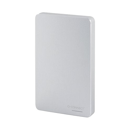 Q-CONNECT PORTABLE EXTERNAL HARD DRIVE 1TB WITH USB CABLE SILVER KF18083