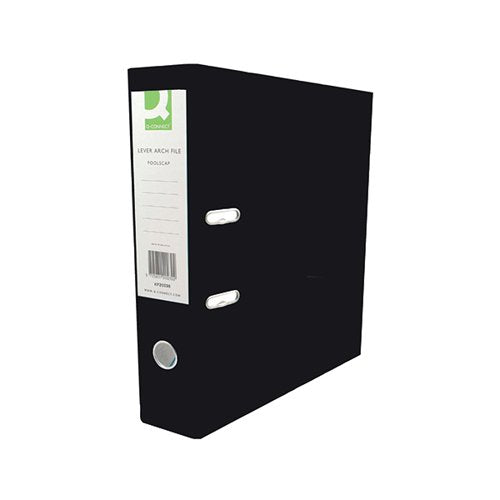 Q-CONNECT 70MM LEVER ARCH FILE POLYPROPYLENE A4 BLACK (10 PACK) KF20019