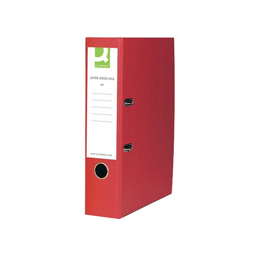 Q-CONNECT LEVER ARCH FILE PAPERBACKED A4 RED (10 PACK) KF20041