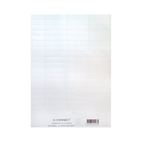 Q-CONNECT SUSPENSION FILE TAB LABEL INSERTS WHITE (PACK OF 51) 19601KIN0