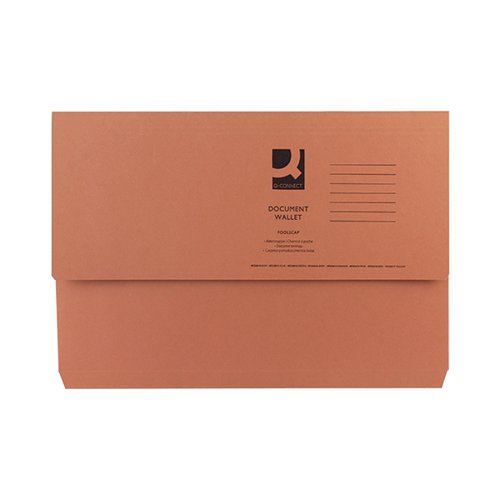Q-CONNECT DOCUMENT WALLET FOOLSCAP ORANGE (PACK OF 50) KF23014
