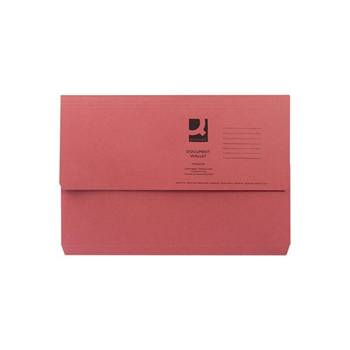 Q-CONNECT DOCUMENT WALLET FOOLSCAP RED (PACK OF 50) KF23016