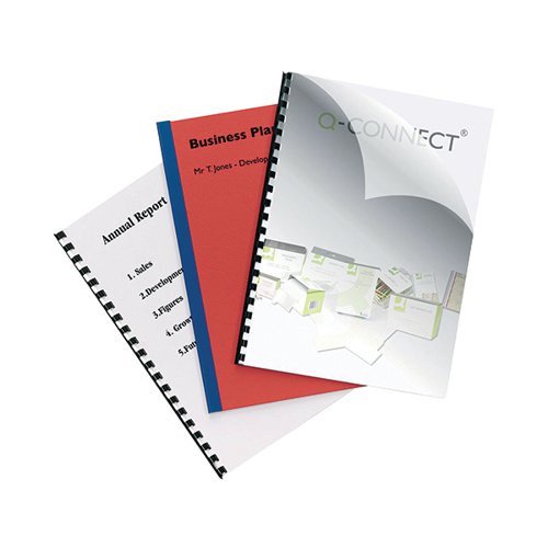 Q-CONNECT CLEAR A4 PVC BINDING COVERS 250 MICRON (PACK OF 100) KF24011