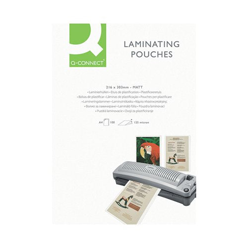 Q-CONNECT MATT A4 LAMINATING POUCH 250 MICRON (PACK OF 100)