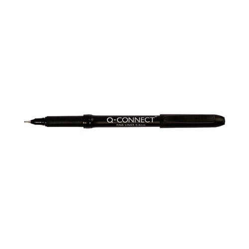 Q-CONNECT BLACK 0.4MM FINELINER PEN (PACK OF 10) KF25007