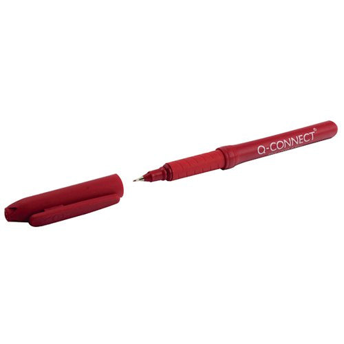 Q-CONNECT FINELINER PEN 0.4MM RED (PACK OF 10) KF25009