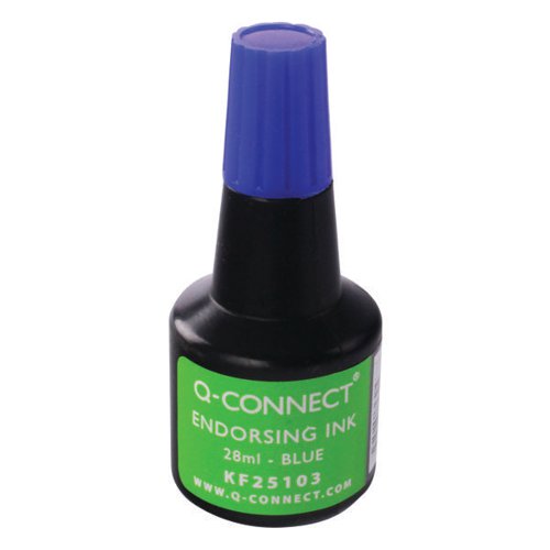 Q-CONNECT ENDORSING INK 28ML BLUE (PACK OF 10) KF25103Q