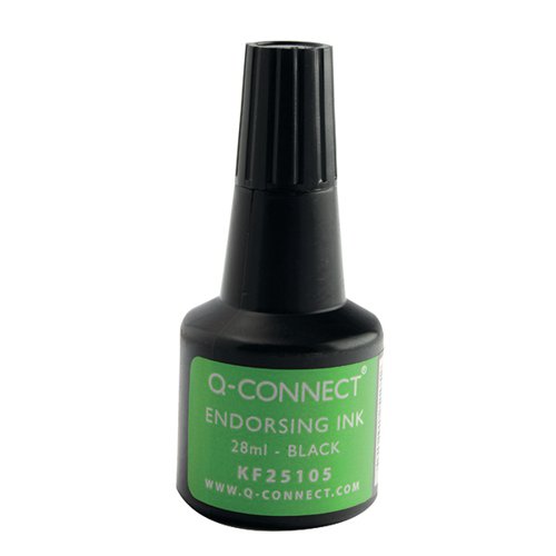 Q-CONNECT ENDORSING INK 28ML BLACK (PACK OF 10) KF25105Q