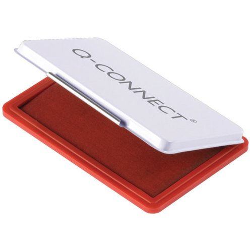 Q-CONNECT STAMP PAD METAL CASE MEDIUM 110 X 70MM RED KF25212