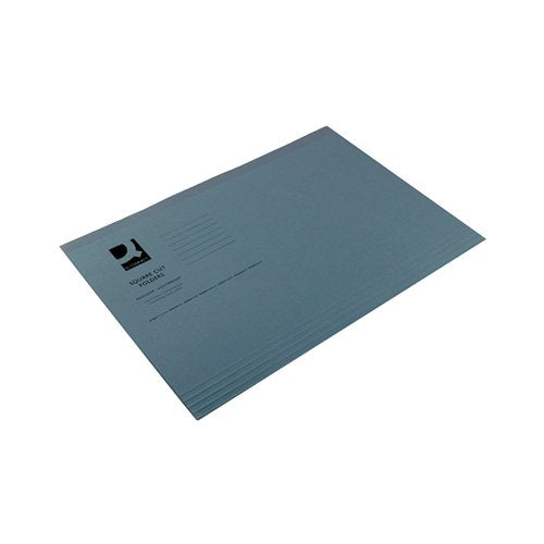 Q-CONNECT SQUARE CUT FOLDER LIGHTWEIGHT 180GSM FOOLSCAP BLUE (PACK OF 100) KF26033