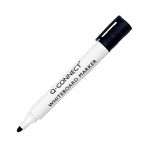 Q-CONNECT DRYWIPE MARKER PEN BLACK (10 PACK) KF26035
