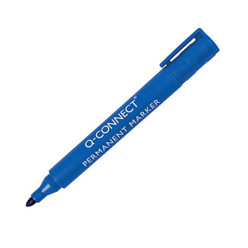 Q-CONNECT PERMANENT MARKER PEN BULLET TIP BLUE (PACK OF 10) KF26046