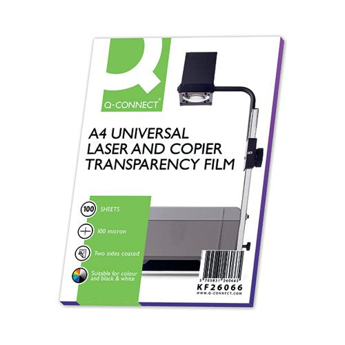 Q-CONNECT CLEAR OVER HEAD PROJECTOR FILM (PACK OF 100) KF26066