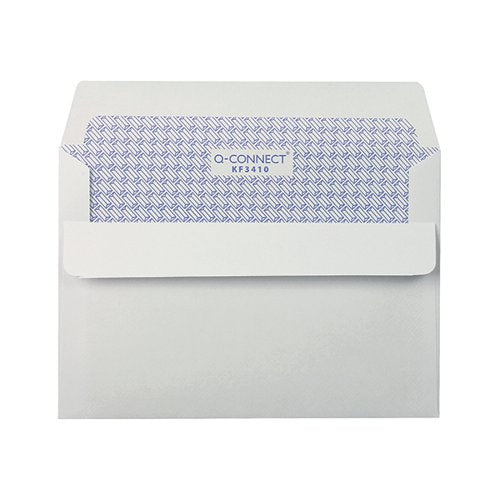 Q-CONNECT C6 ENVELOPE LOW WINDOW SELF SEAL 90GSM WHITE (PACK